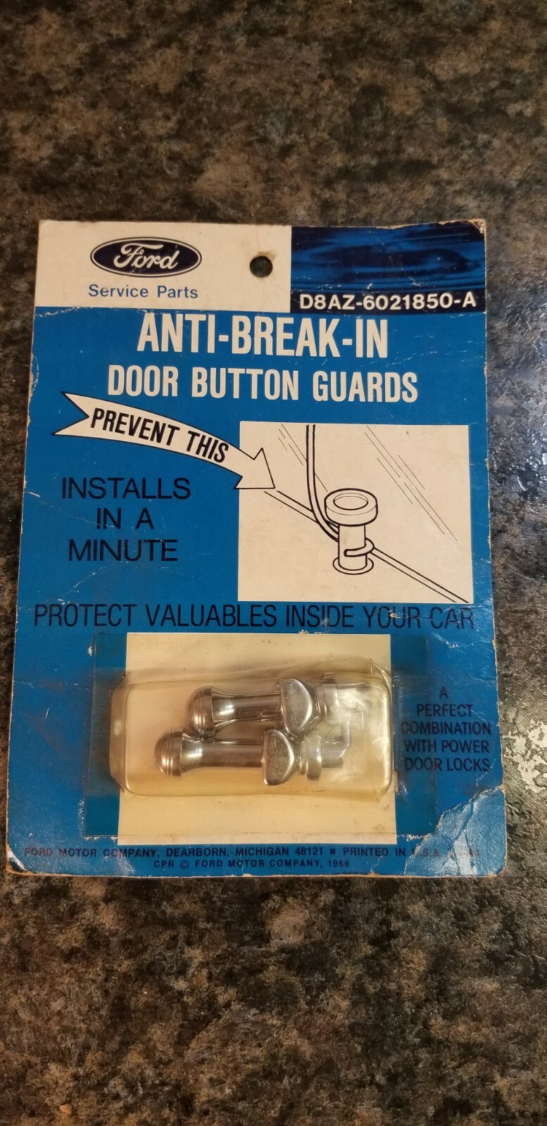 Vintage NOS Ford Service Part AntiBreakIn Door Button Guards D8AZ