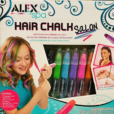 Alex Spa Hair Chalk Salon Temporary Streaks of Hair Color Beads Hair ...