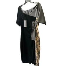 CLIPS DESIGNER COUTURE WANDAMODE 20121 MILANO BLACK/GOLD LACE DRESS SzL $1003