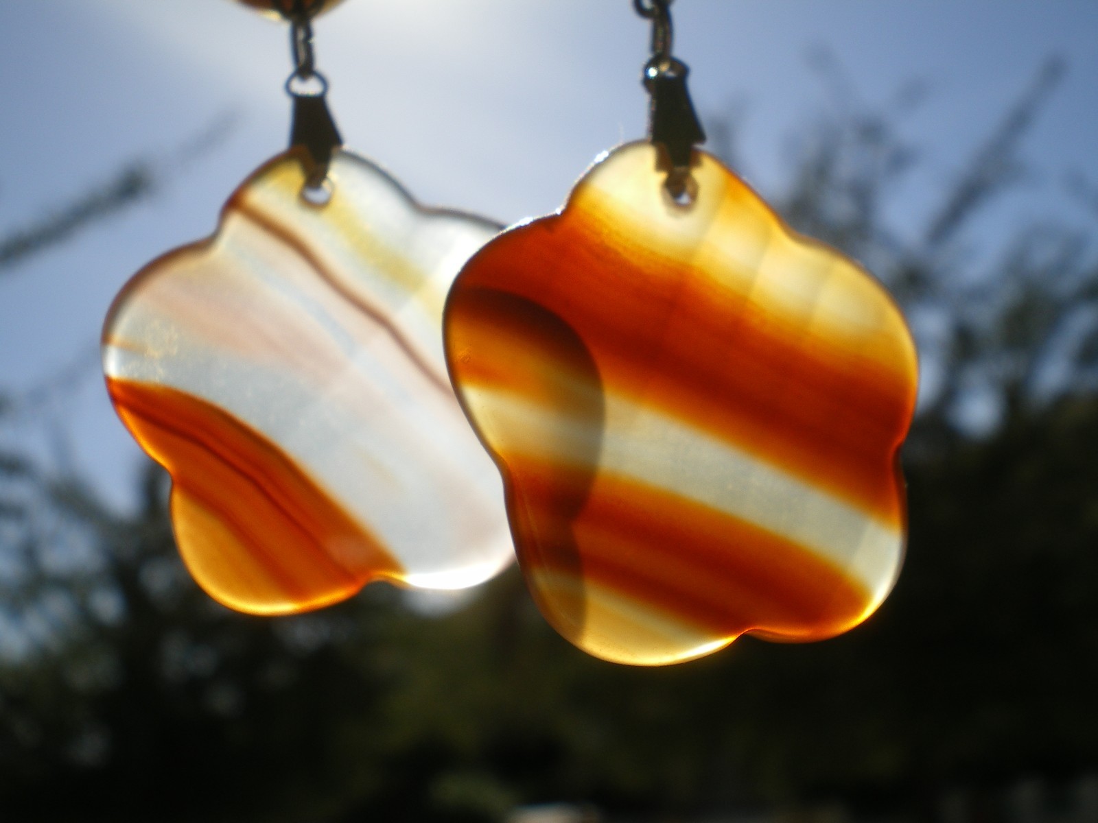 Boucles d'Oreilles Agate de Feu XXL pour Soirée et Événement Chic