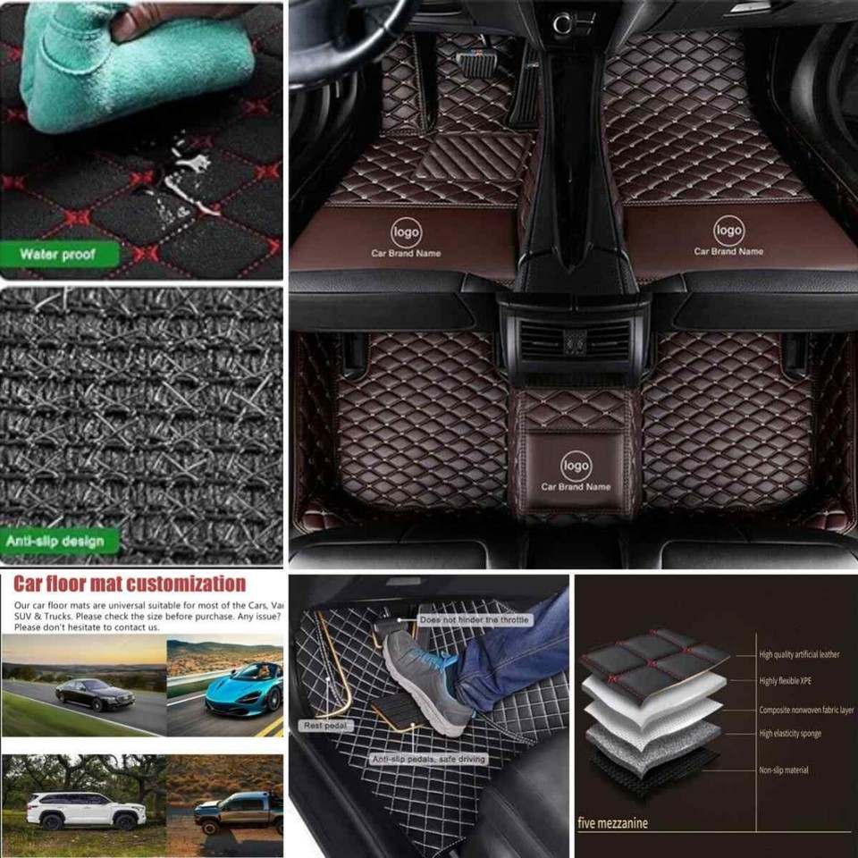 For Lexus LS LX Car Floor Mats Carpets Custom All Weather Pu Leather