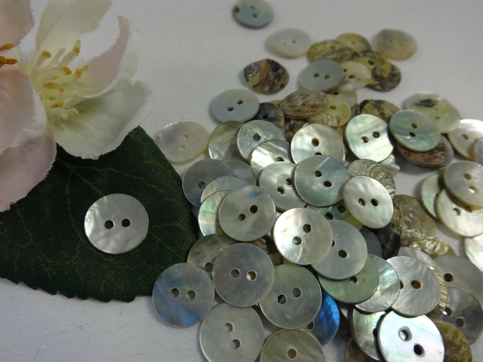 10x KNÖPFE rund 11 mm PERLMUTT MUSCHELN KINDERKNÖPFE KNOPF KINDER BABY klein - Bild 3 von 4