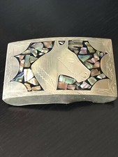 Vintage Collectible Horse Head Abalone Pieces Integrated Loop Belt Buckle