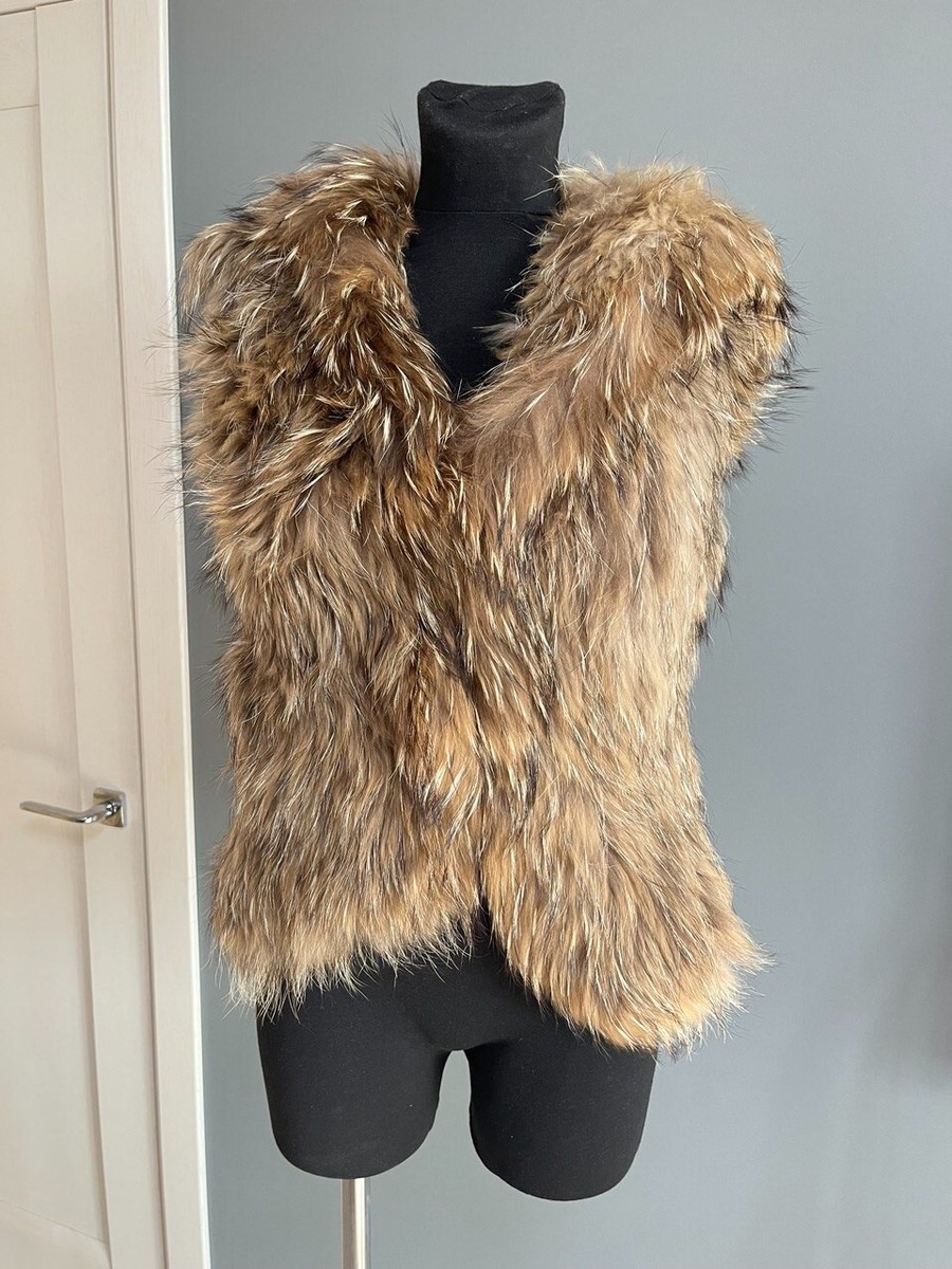 Faux Fur Yves Salomon Rabbit Fur Vest YVES SALOMON Finn Raccoon - Main Image