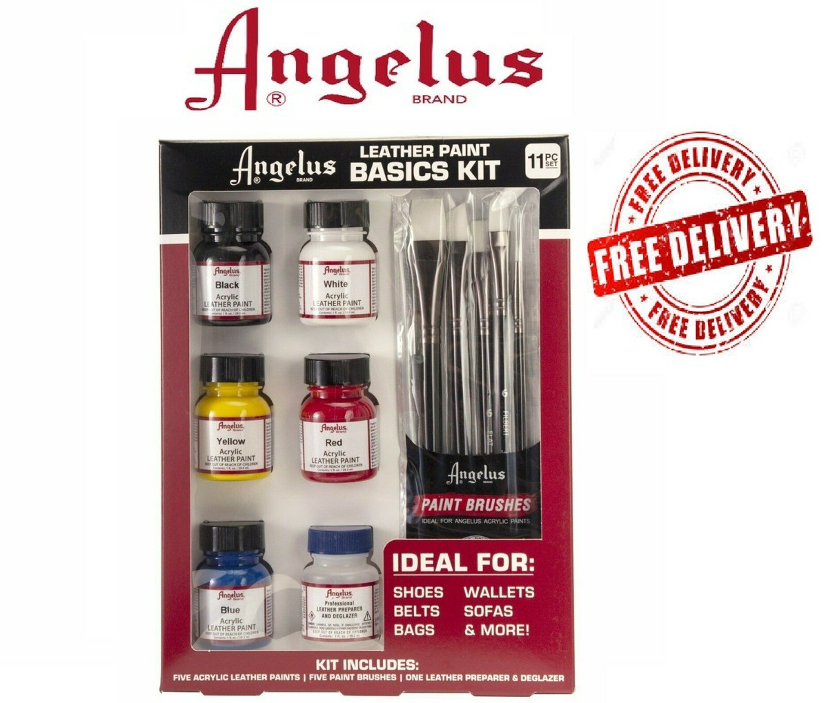 Angelus Brand Leather Paints Basic Starter Kit 86366791110
