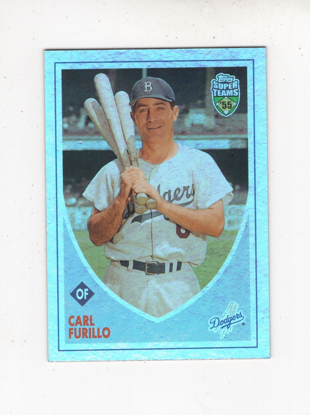 2002 TOPPS SUPER TEAMS BASEBALL RETROFRACTOR CARL FURILLO DODGERS 24/1955
