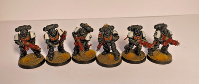 warhammer 40k space marines 6x Primaris Intercessors Black Templar painted