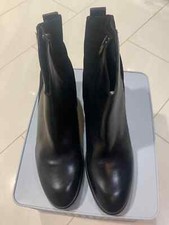 AUDLEY Black Leather Short Boot 18602 Black Muton