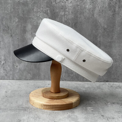 Unisex verstellbar Cabbie Baskenmütze flache Kappe Militärstil Kapitän Matrose Mütze Retro