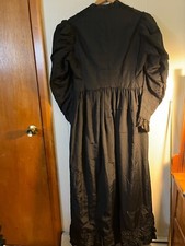 Victorian Edwardian Black Dress lined and skirt w/ sweep