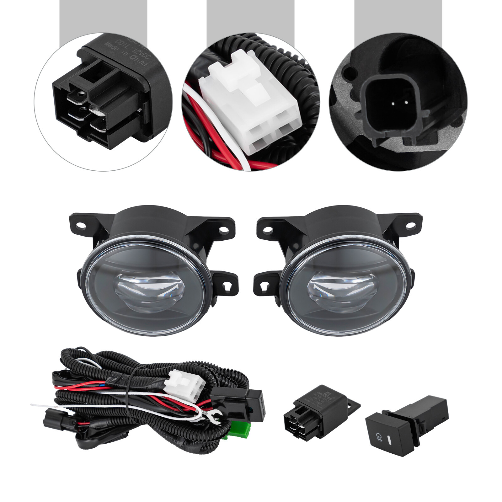 One Pair LED Fog Light Lamp Kit Car Parts 12V Fits For Honda Civic 2022 2023 New