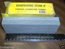 Knife SHARPENING STONE 2 SIDED Fine Course Grit 6"x2x1 Whetstone Blade Sharpener