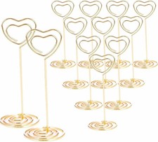 Table Number Holders Metal Heart Gold 12pcs