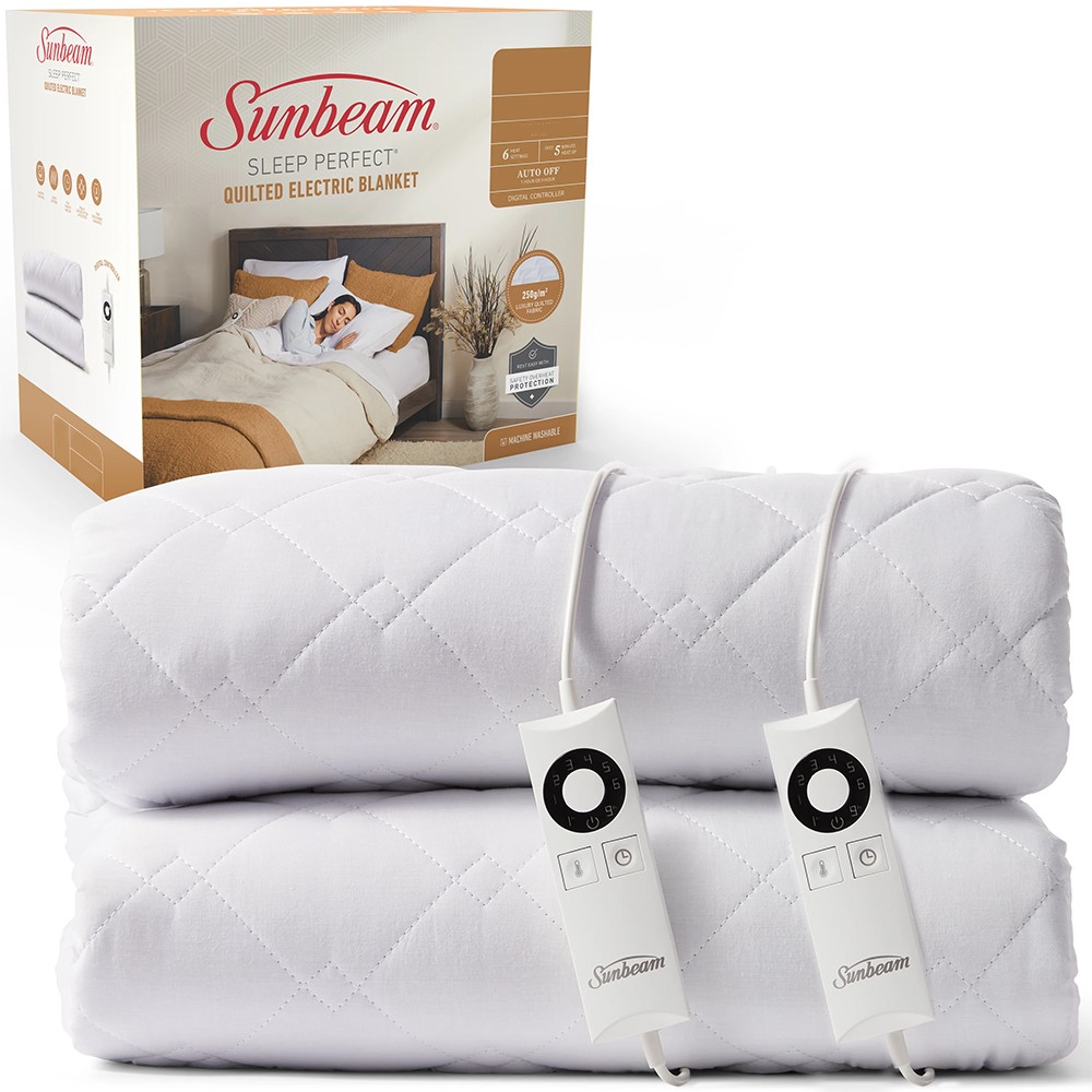 Sunbeam Fitted Size Super King Auto Shut Off Electric Blanket