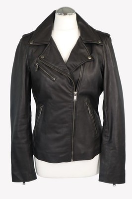 Lee Cooper Damen Jacke Gr. 38 (M) Schwarz Leder Biker  Jacke