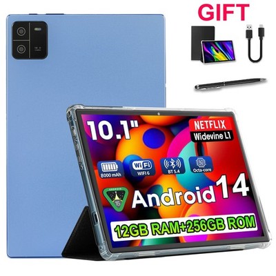 2025 10.1'' Android 14 Tablet PC 12GB RAM 256GB Octa-core 1920*1200 8000mAh 3.5mm