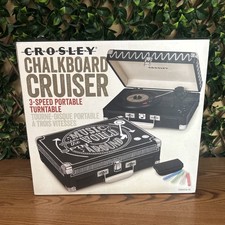 Crosley Chalkboard Cruiser 3-Speed Portable Turntable New In Box
