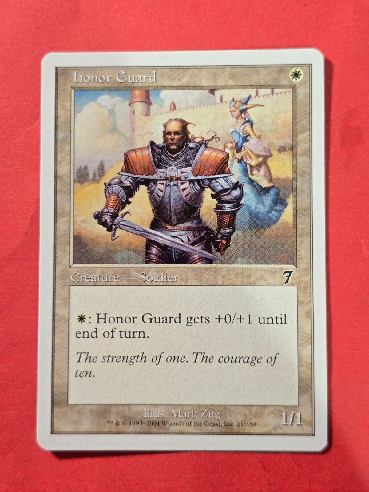 2001 Magic The Gathering Seventh Edition #21 Honor Guard, C, NF, cd1