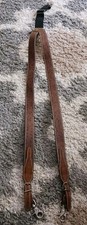 Nocona Belt Co Tan Leather Ostrich Embossed Adjustable Western Suspenders Sz L