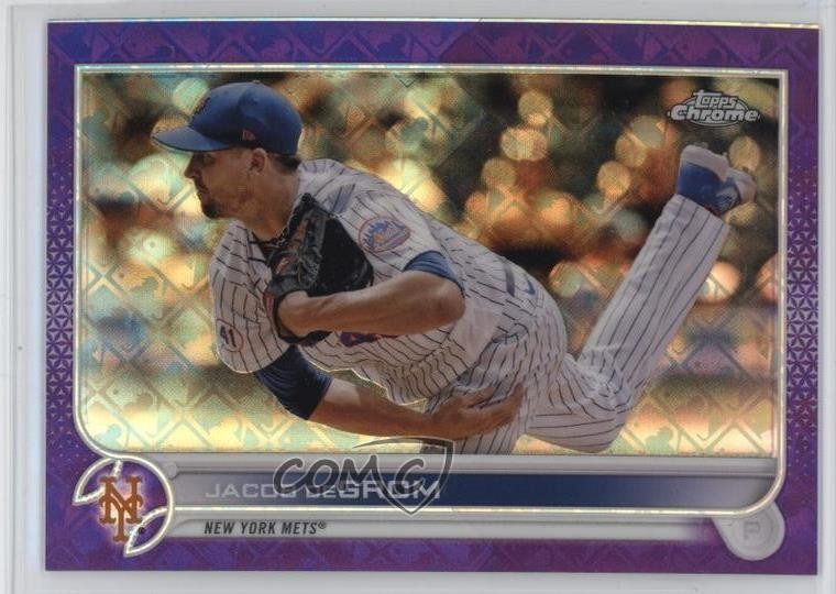 2022 Topps Chrome Logofractor Edition Purple Refractor 214/250 Jacob deGrom 11oh