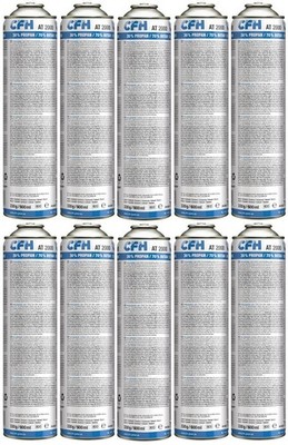 10x CFH Universalgas AT2000 330g 600ml Gaskartusche Gas 7/16'' EU Gewinde