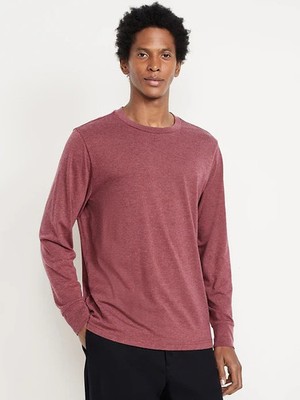 NWT Old Navy Long-Sleeve Crewneck Rotation T-Shirt Tee Shirt Red Wine Men M