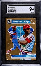 2023 Donruss Lou Brock Diamond Kings Press Proof #19 SN2/5 SGC9 HOFer
