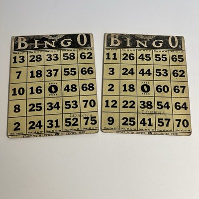 Vintage Bingo Cards With EAGLES Cardboard 1940s Ephemera Americana