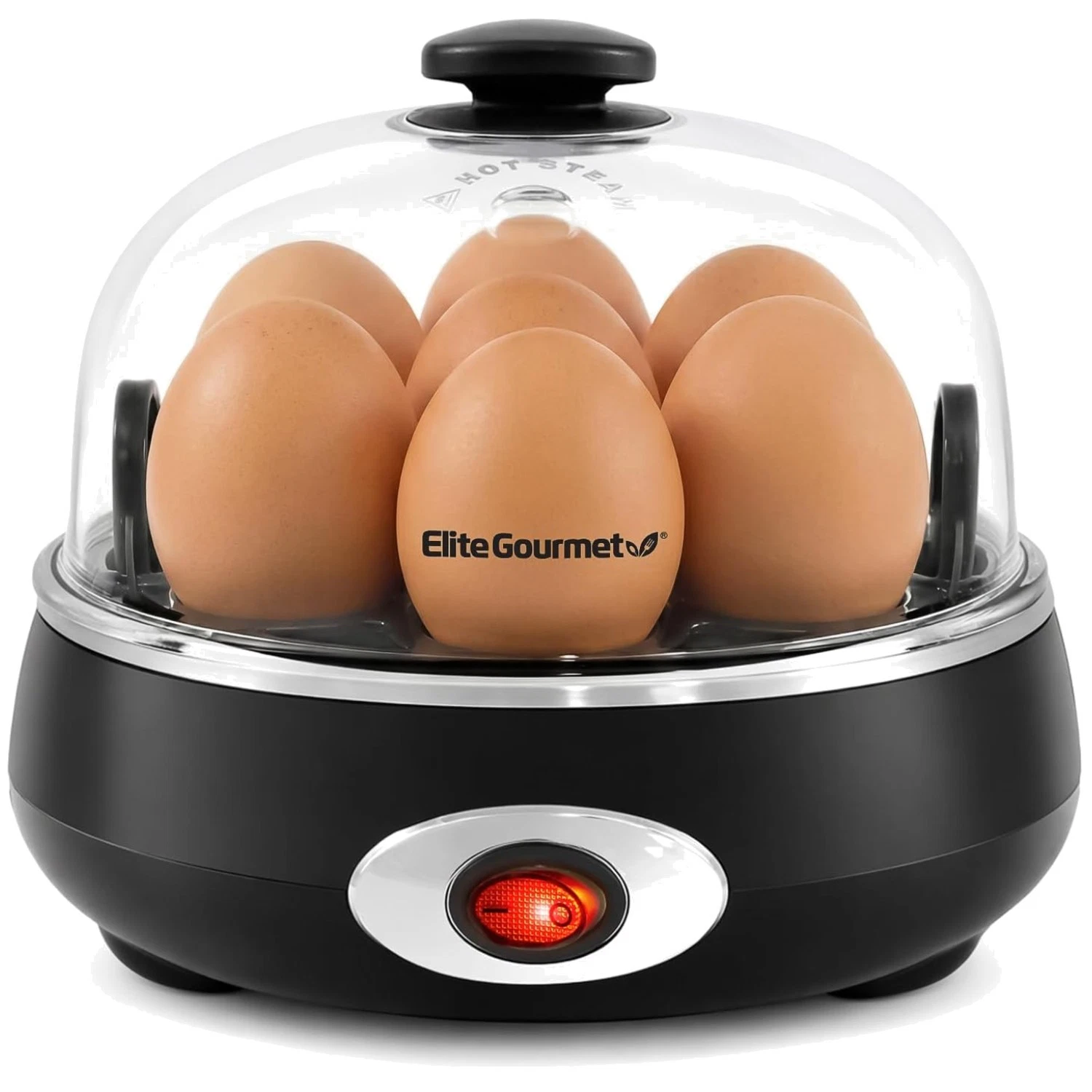 Charcoal Grey Egg Cooker, 7 Eggs, Buzzer, 16-Recipe Booklet
