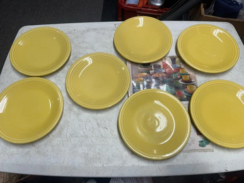 Lot Of  7 New Old Stock Fiesta Sunflower Salad Plate 7 1/4" Yellow