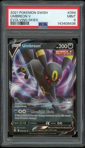 Pokemon TCG Umbreon V Ultra Rare Holo 094/203 Evolving Skies PSA 9 Mint