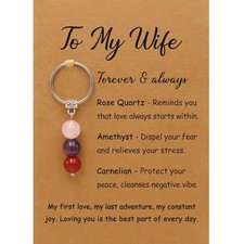 PRCOLUX Natural Healing Crystal Keychain Gifts for Women, Best Friend, Wife