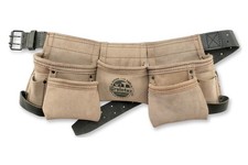 DS2243 :: 9 Pocket Children Tool Belt Beige Color Suede Leather, Real Tool Be...