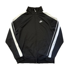 Black Nike Men s Large Tracksuit Full Zip w/ Pockets White Stripes On Sleeves