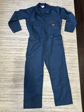Mens LR DICKIES Flex Performance Canvas Work Coveralls GV487DN 46 TL Navy Blue