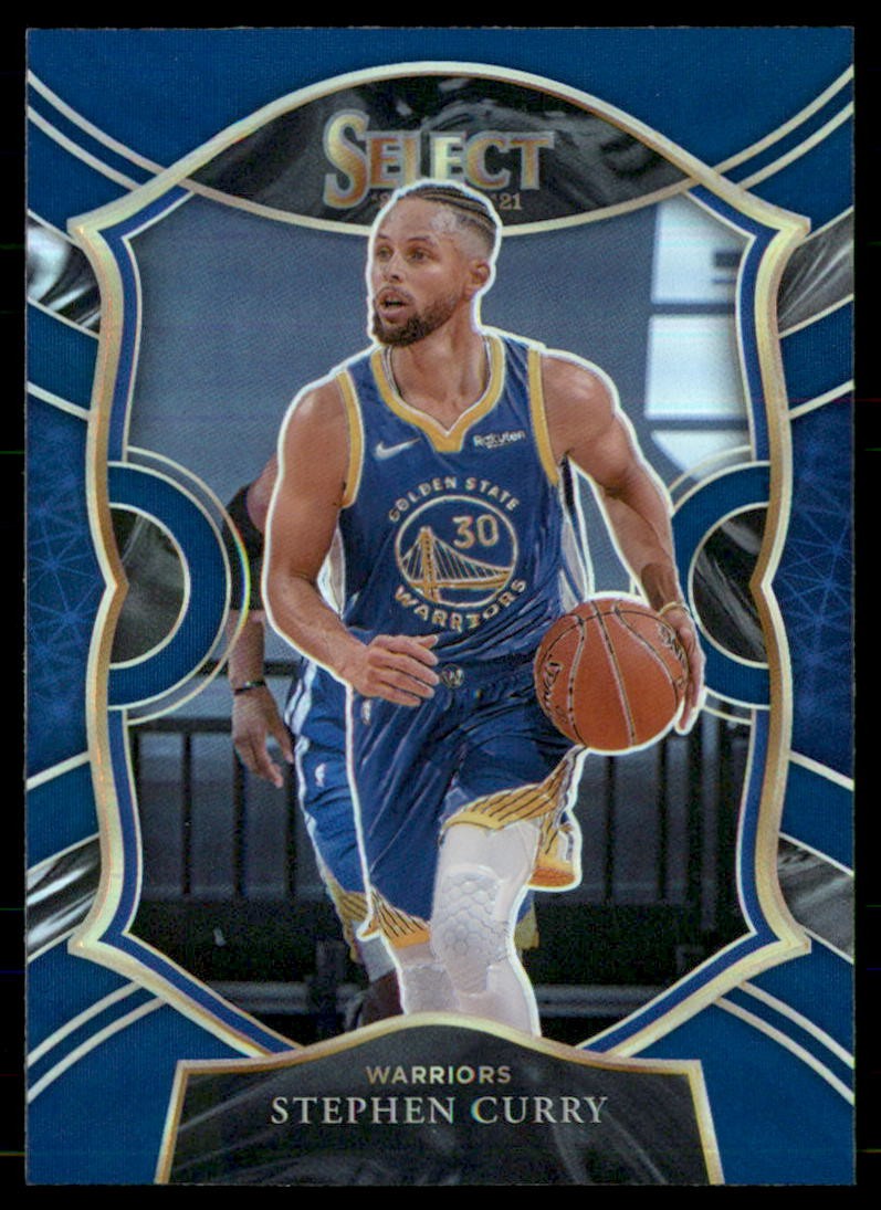 2020-21 Panini Select #57 Stephen Curry concourse blue prizm