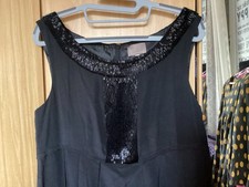 TONIA BASTYAN  BLACK SILK BEADED SPECIAL OCCASION PARTY DRESS 38 40 M 12 14