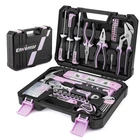 Pink Tool Kit Set for Women, 108PCS General Household Hand Tool Kit