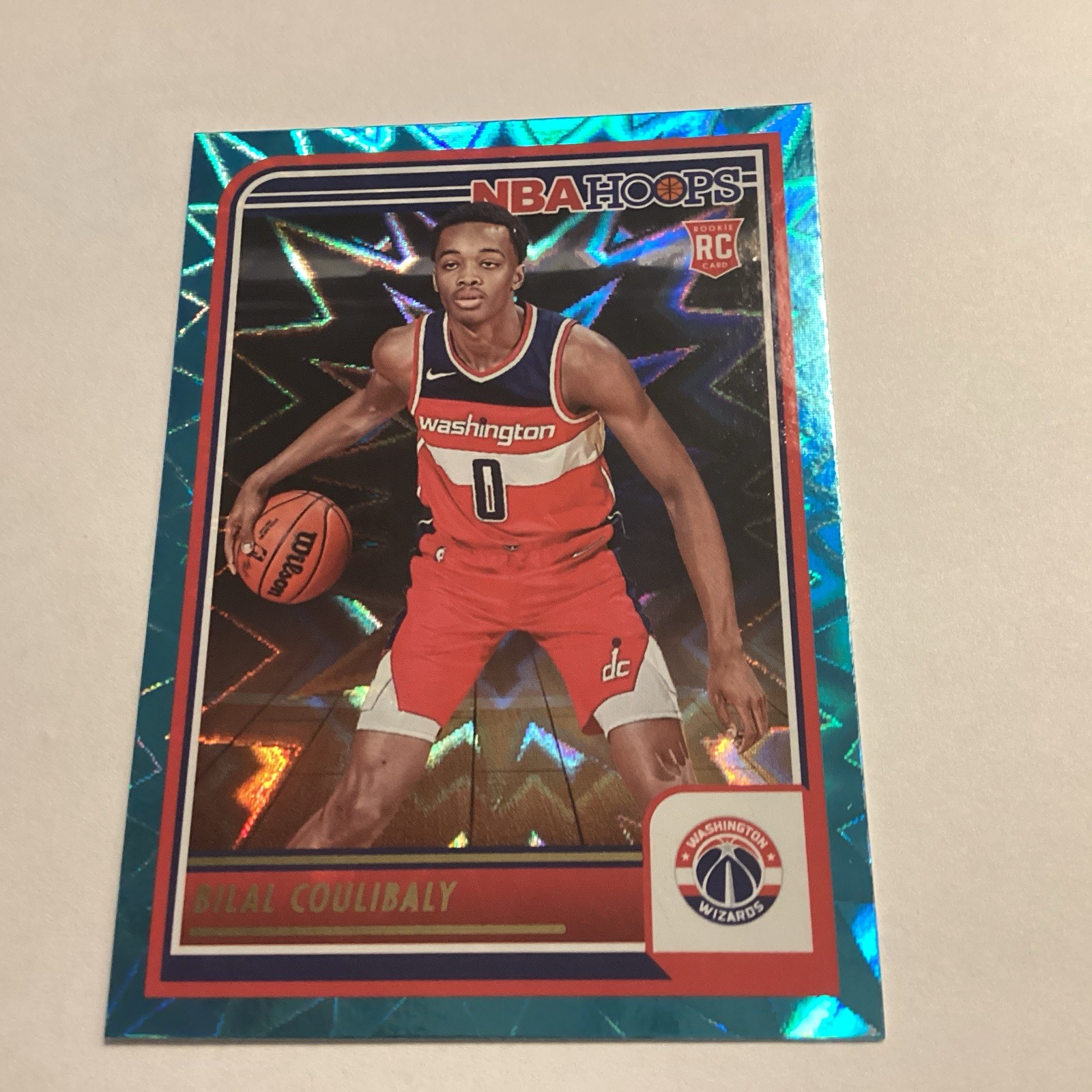 BILAL COULIBALY - 2023-24 NBA Hoops Teal Explosion Holo Rookie RC #276 Wizards d