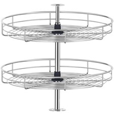 21 1/4" Chrome Corner Cabinet Lazy Susan, Full Circle Corner Cabinet Lazy Sus...