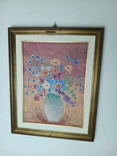 Quadro vintage - Fiori- dipinto a olio su tela -  30*40 con cornice