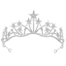 Lurrose Star Shaped Rhinestone Crowns Bridal Crowns Tiaras Bridal Headpiece f...