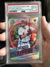 2025 ARCHIVES SIGNATURE DYLAN CARLSON /25  '21 BOWMAN ROY FAVORITES POP 1 PSA 10