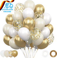 Luftballons Gold Weiß, 62 StüCk Luftballons Geburtstag Gold Weiß Beige, Beige Cr