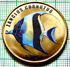 Labuan Island 2025 5 Ringgit World Fauna - Zanclus Cornutus Fish Coloured