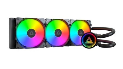 MONTECH Lightflow ARGB 360 Black   Ultra-Quiet AIO Liquid CPU Cooler, 3100RPM Pu