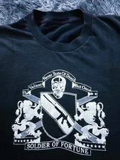 VINTAGE Soldier Of Fortune Taste Of Death Skull Crest Sleeveless Blk Shirt Sz L