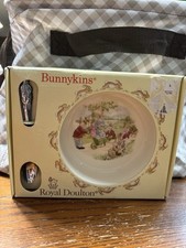 Vintage 1988 Royal Doulton Bunnykins Baby Plate and Feeding Spoon Nursery Set