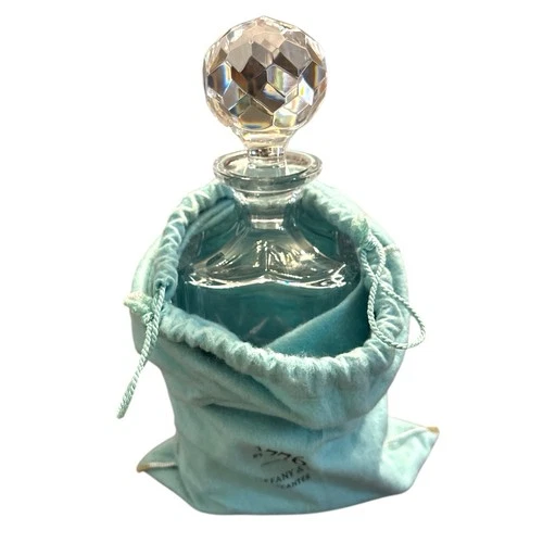 Vtg Tiffany & Co. Atlantis Square Cut Lead Crystal Whiskey Decanter w/ Stopper
