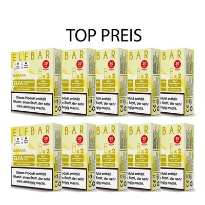 10er Pack E-Liquidpod ELFBAR Elfa Banana 20 mg 2 Pods